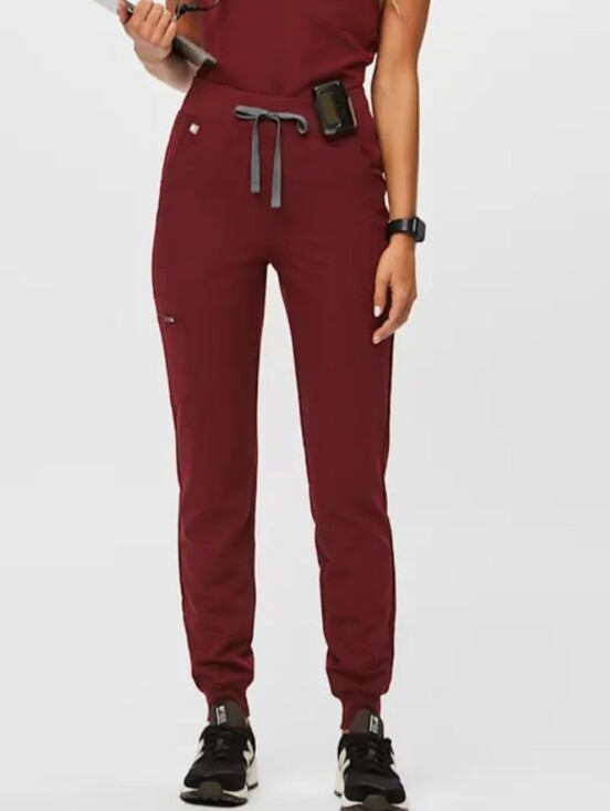 Figs Pants - Figs Zamora Scrub Jogger Pants Professional Women's High Waist Burgundy sz XXS.